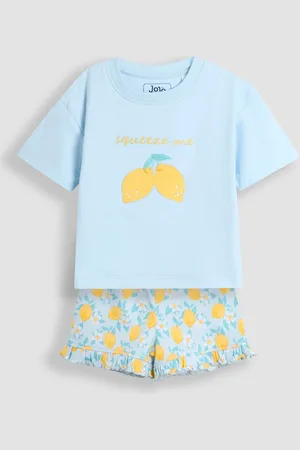JoJo Maman Bébé Girls Pure Cotton Lemon Pyjamas (1-6 Yrs) - 12-18 -