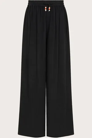 Monsoon Girls Crinkle Drawstring Wide Leg Trousers (7-15 Yrs) - 13-14 -