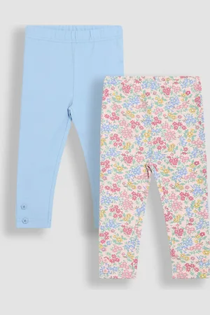 JoJo Maman Bébé Girls 2 Pack Cotton Rich Leggings (6 Mths-5 Yrs) - 6-12M -