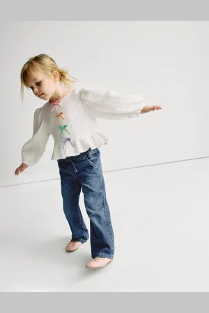 Marks & Spencer Girls Wide Leg Elasticated Waist Jeans (2-8 Yrs) - 7-8 Y - Dark Denim