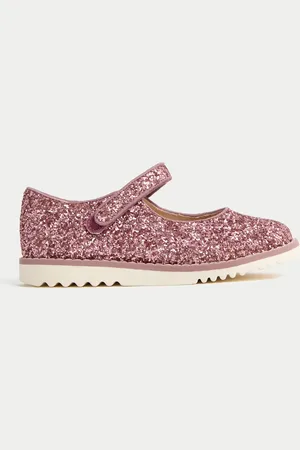 Marks & Spencer Kids Glitter Mary Jane Shoes (4 Small - 2 Large) - 11 SSTD - Pink