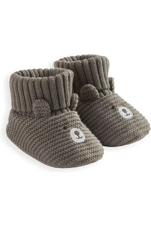 Mamas & Papas Girls Knitted Teddy Bear Booties (0-12 Mths) - 3-6M -