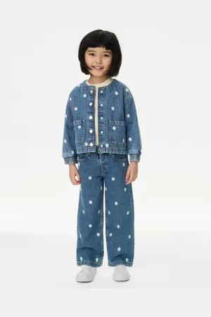 Marks & Spencer Girls Daisy Embroidery Jeans (2-8 Yrs) - 4-5 Y