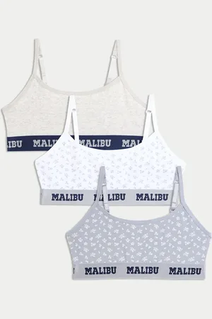 Marks & Spencer Girls 3pk Cotton with Stretch Malibu Crop Tops (6-16 Yrs) - 11-12 -