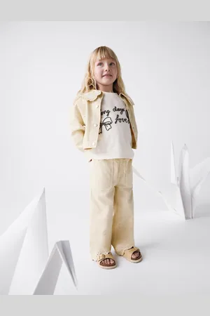 Marks & Spencer Girls Floral Embroidered Denim Jeans (2-8 Yrs) - 5-6 Y -