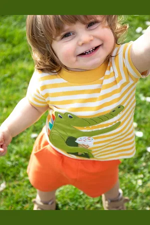 Frugi Boys 2pc Pure Cotton Striped Top & Shorts Outfit (0-5 Yrs) - 4-5 Y -
