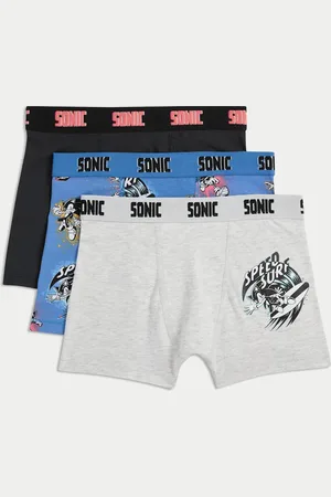 Marks & Spencer Boys 3pk Cotton with Stretch Sonic™ Trunks (5-16 Yrs) - 6-7 Y -
