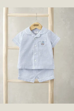 Mamas & Papas Boys Pure Cotton Striped Pyjamas (3-36 Mths) - 12-18 -