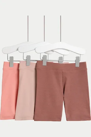 Marks & Spencer Girls 3pk Cotton Rich Cycling Shorts (2-8 Yrs) - 3-4 Y -