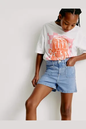 Marks & Spencer Girls Cotton Rich Denim Shorts (2-16 Yrs) - 5-6 Y - Bright Blue