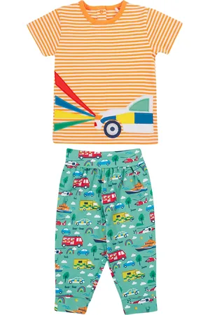 Frugi Boys Pure Cotton Transport Top & Bottom Outfit (0-5 Yrs) - 18-24 -
