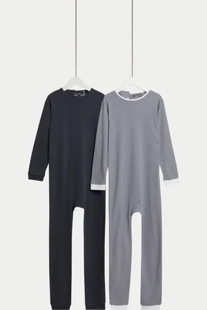 Marks & Spencer 2 Pack Pure Cotton Back Opening Adaptive Sleepsuits (3-16 Yrs) - 4-5Y -