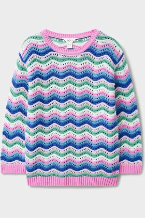 J.Crew Girls Pure Cotton Striped Jumper (3-12 Yrs) - 7-8 Y -