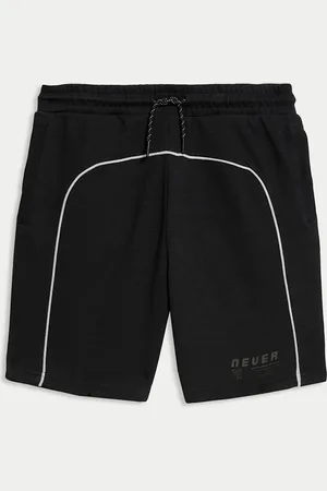 Marks & Spencer Boys Cotton Rich Sports Shorts (6-16 Yrs) - 13-14 - Black