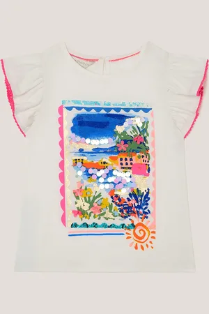 Monsoon Girls Pure Cotton Printed T-Shirt (3-13 Yrs) - 7-8 Y -