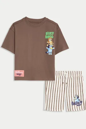 Marks & Spencer Boys 2pc Pure Cotton Bluey™ Top & Bottom Outfit (2-8 Yrs) - 2-3 Y -