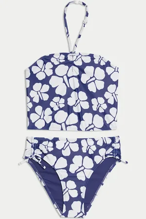 Marks & Spencer Girls 2pc Floral Halterneck Tankini (6-16 Yrs) - 14-15 -