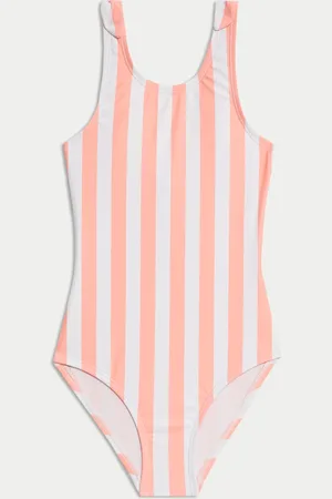 Marks & Spencer Girls Striped Tie Detail Swimsuit (2-8 Yrs) - 5-6 Y -