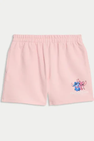 Marks & Spencer Girls Cotton Rich Lilo & Stitch™ Shorts (6-16 Yrs) - 15-16 -