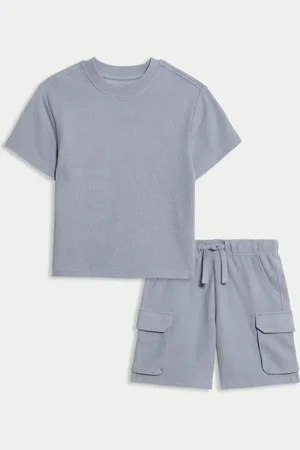 Marks & Spencer Boys Cotton Rich Top & Bottom Outfit (2-8 Yrs) - 4-5 Y -