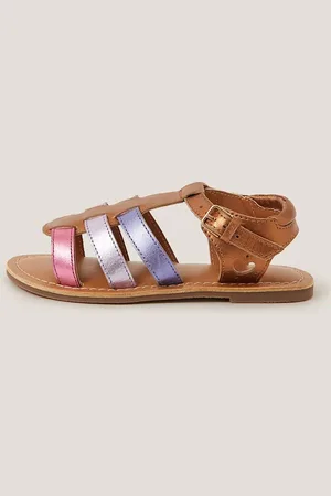 Monsoon Kids Leather Metallic Sandals (7 Small - 12 Small) -