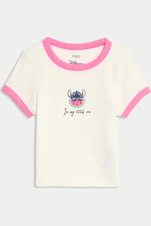 Marks & Spencer Girls Cotton Rich Lilo & Stitch™ T-Shirt (2-8 Yrs) - 7-8 Y -