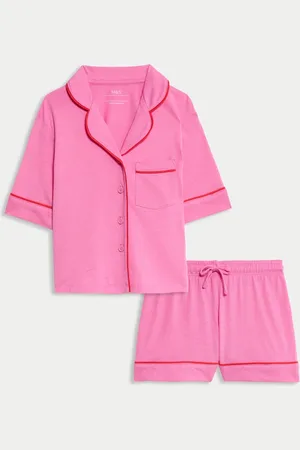 Marks & Spencer Girls Cotton Blend Pyjamas (3-16 Yrs) - 11-12 - Pink