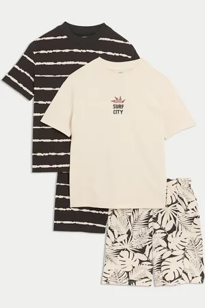 Marks & Spencer Boys 2 Pack Pure Cotton Patterned Pyjama Sets (6-16 Yrs) - 14-15 -