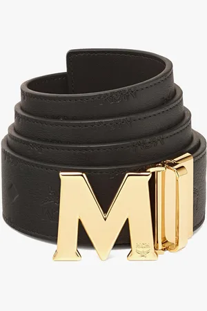 MCM Claus M Reversible Belt 1.75" in Embossed Monogram Leather