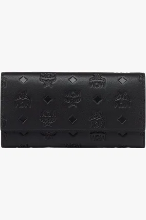 MCM Aren Continental Wallet in Embossed Monogram Leather