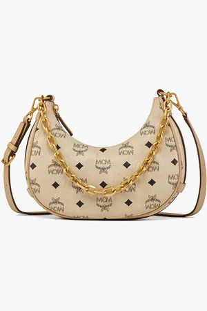 MCM Aren Crescent Hobo Bag in Visetos