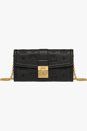 MCM Tracy Chain Wallet in Embossed Monogram Leather