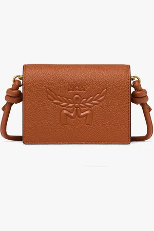 MCM Himmel Crossbody Wallet in Embossed Logo Leather