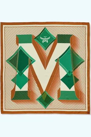 MCM Abstract Logo Scarf in Organic Silk