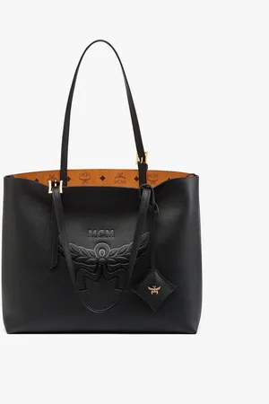 MCM Himmel Shopper in Embossed Logo Leather