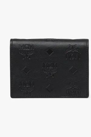 MCM Aren Snap Wallet in Embossed Monogram Leather