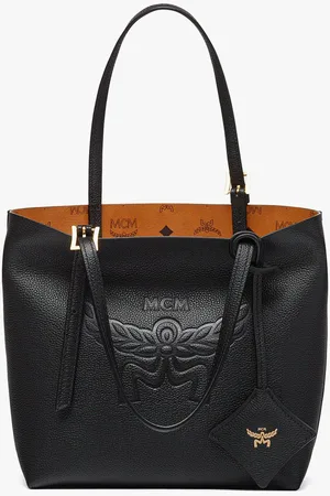 MCM Himmel Shopper in Embossed Logo Leather