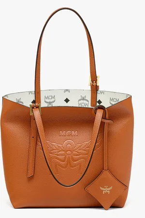 MCM Himmel Shopper in Embossed Logo Leather