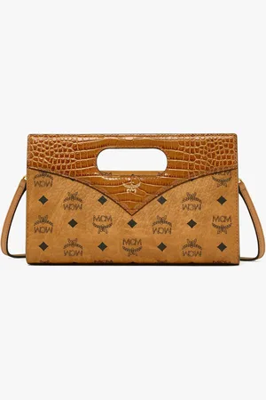 MCM Diamond Tote in Visetos and Croco-Embossed Leather