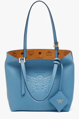 MCM Himmel Shopper in Embossed Logo Leather