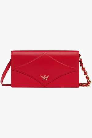 MCM Diamond Chain Wallet in Calf Leather