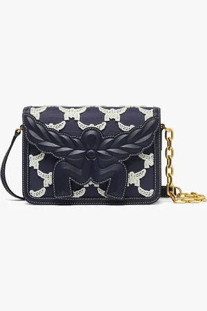 MCM Himmel Crossbody in Leather and Laurel Flocking