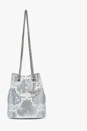 MCM Himmel Bucket Bag in Sequin Monogram Leather