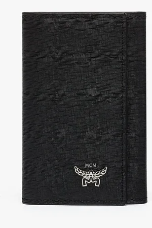 MCM Himmel Key Wallet in Embossed Leather