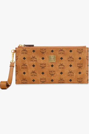 MCM Aren Wristlet Pouch in Visetos