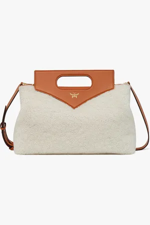 MCM Soft Diamond Tote in Shearling and Leather