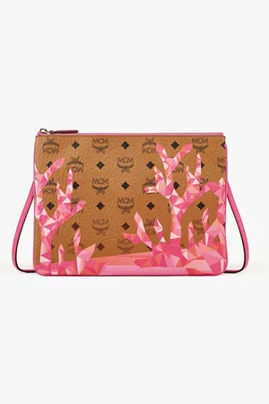 MCM Aren Crossbody Pouch in Cubic Coral Visetos