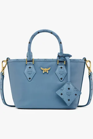 MCM Aren Shopper in Recycled Nylon and Monogram Print Leather