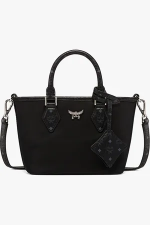 MCM Aren Shopper in Recycled Nylon and Monogram Print Leather