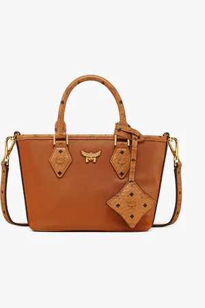 MCM Aren Shopper in Recycled Nylon and Monogram Print Leather
